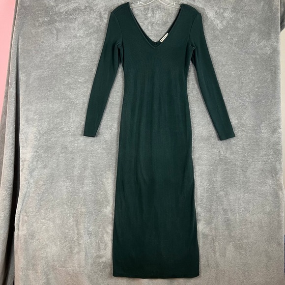 Marine Layer Dresses & Skirts - Marine Layer Lexi Rib Knit Maxi Sweater Dress Womens XS Dark Green Bodycon